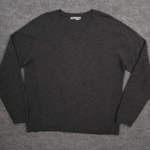 Smartwool Sweater Mens L Dark Gray Merino Wool V Neck Pullover Outdoor Hiking